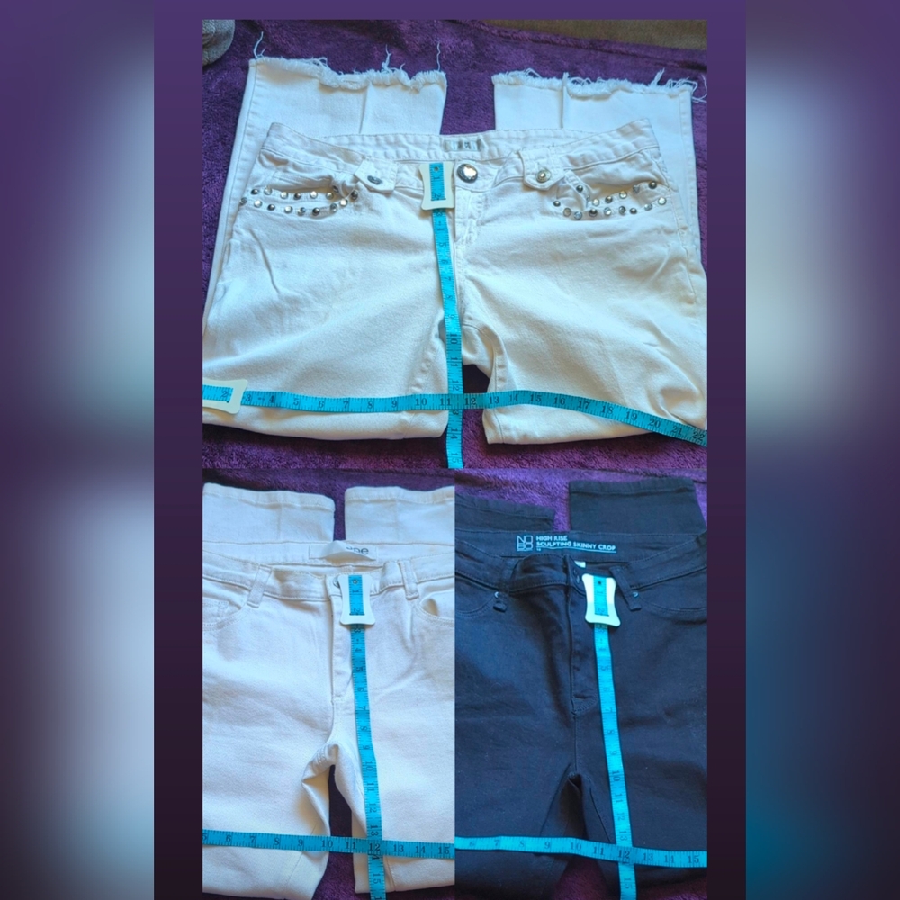 ' 3pk,Metro7 White Studded Cropped Jeans, Joe White Jeans and NOBO Black Jeans